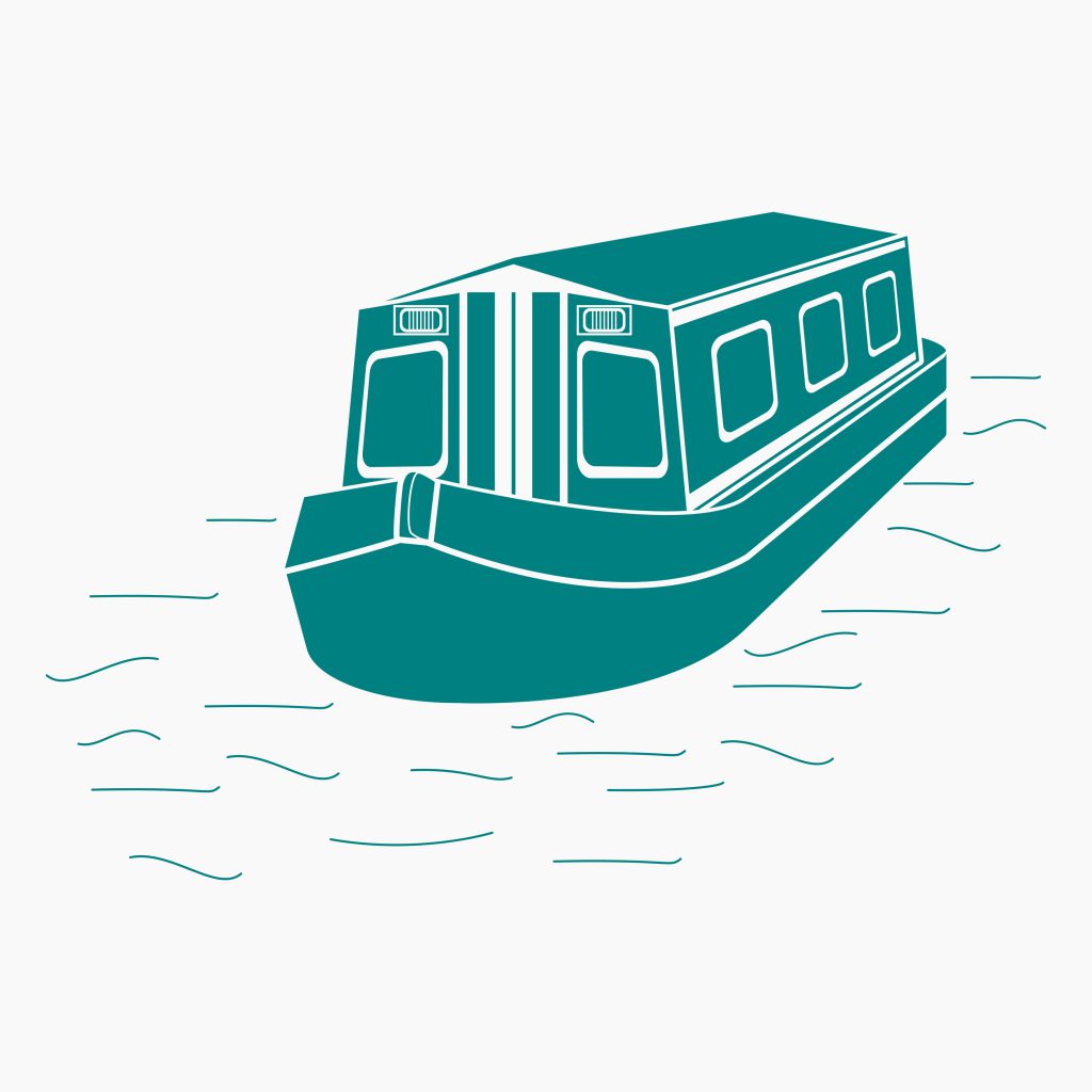 Illustration bateau sur fleuve